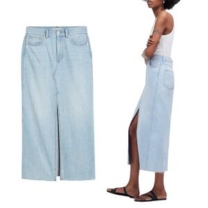 MADEWELL The Rilee Denim Midi Skirt in Fitzgerald Wash NQ801